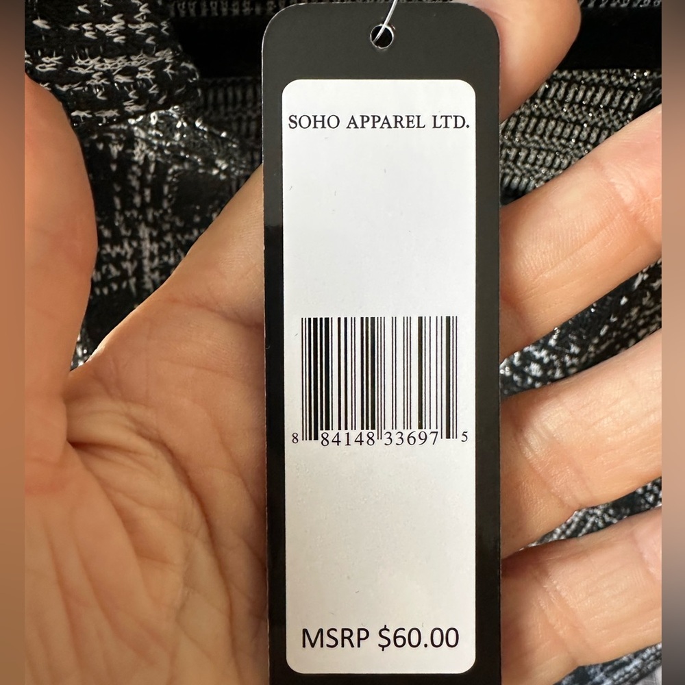 🖤🤍 NWT Soho Black & White Plaid Tweed Jacket Small - Picture 4 of 7